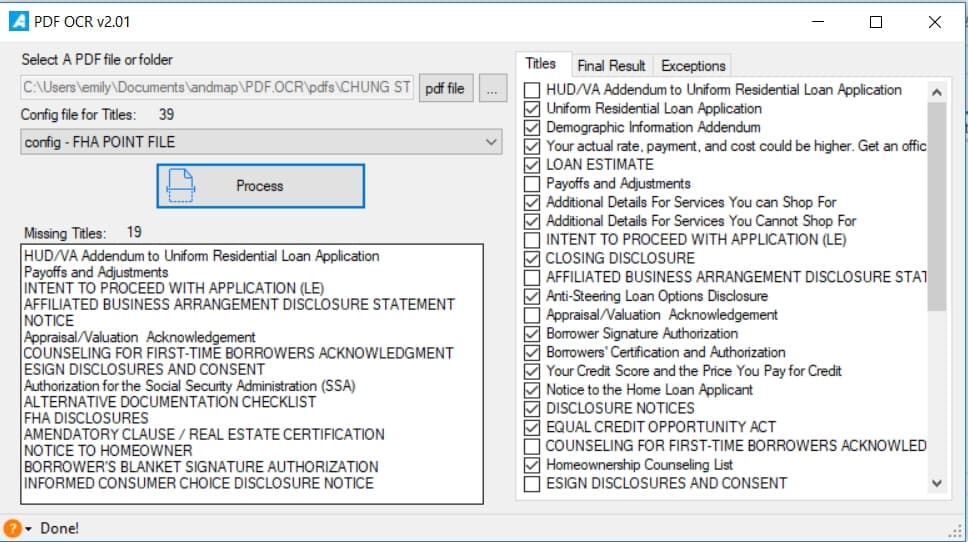 PDF OCR for mortgage company